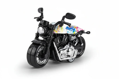 Graffiti Art Bike Pushback Keychain Jumbo Size – Stylish Mini Motorcycle Key Ring