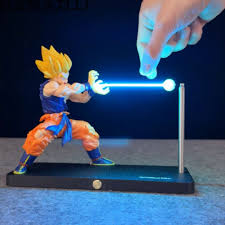 Super Saiyan Goku Action Figure – Dragon Ball Z Collectible Statue with Kamehameha Light Effect & Display Stand