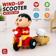 Shin Chan Action Figure with Shiro & Scooter – Cute Cartoon Collectible Showpiece for Car Dashboard & Desk Decor