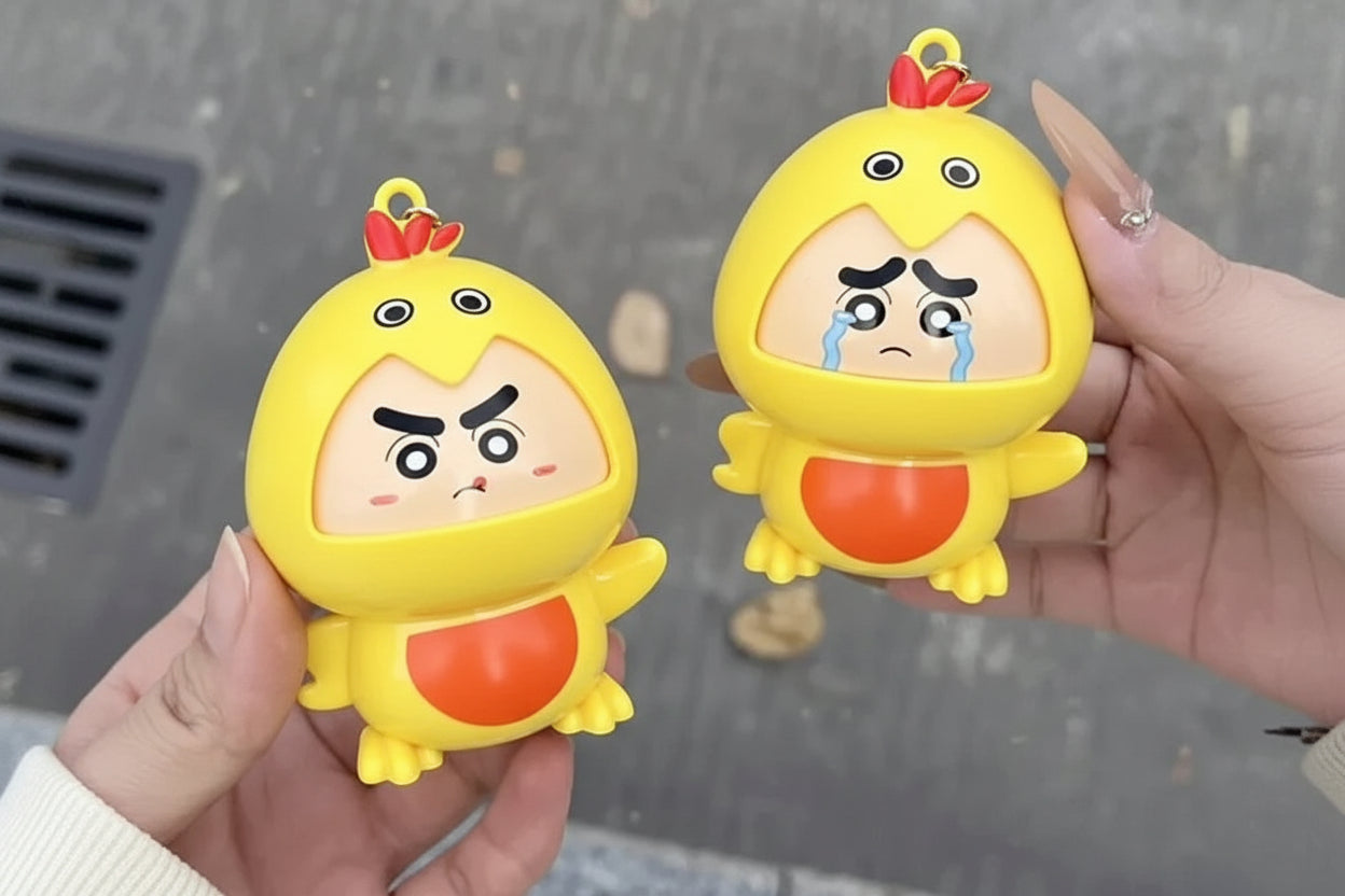 Crayon Shinchan Duck Face Changing Keychain Set – Pack of 3 Cute Anime Keychains