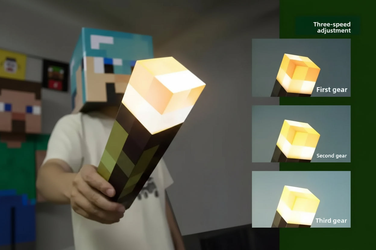 Minecraft Torch Night Light – Handheld or Wall Mount LED Lamp (Limited Edition)