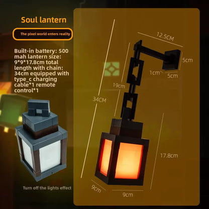 Minecraft Lantern Night Light – Decorative LED Bedroom & Gaming Lamp