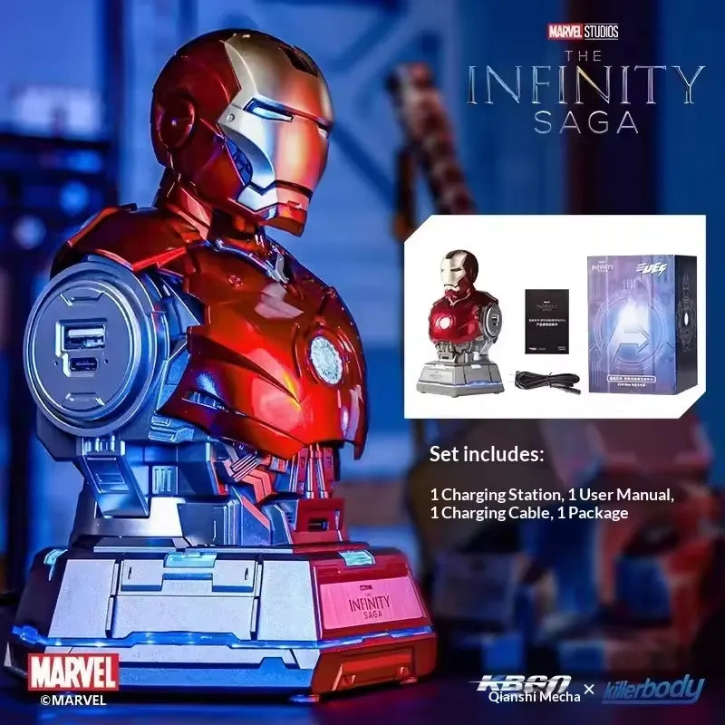 Iron Man Mark III Bust 65W Charging Station – Premium Marvel Power Center Collectible