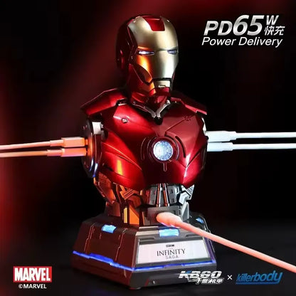 Iron Man Mark III Bust 65W Charging Station – Premium Marvel Power Center Collectible
