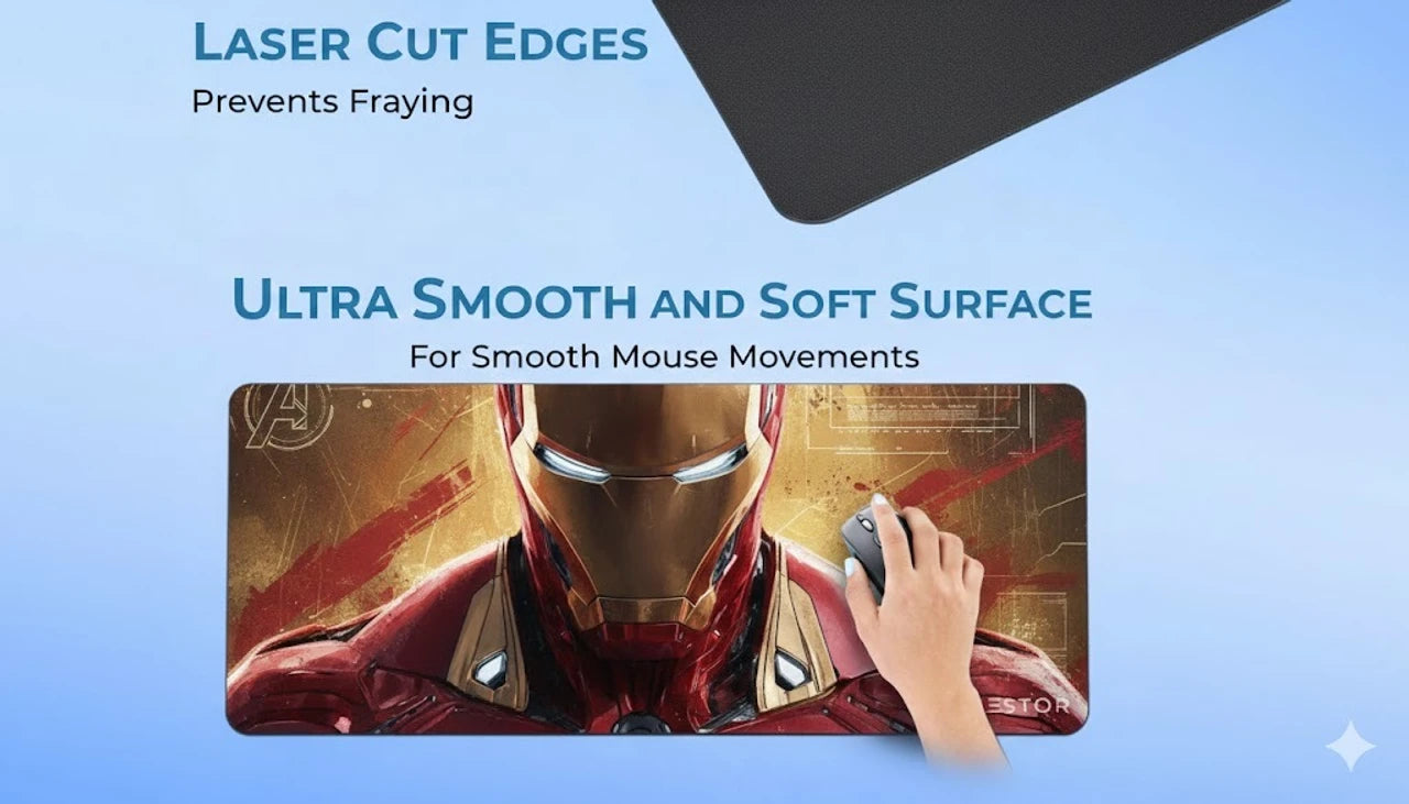 XENOAHS Iron Man Edition Desk Pad – Large Computer Mouse Mat | Non-Slip Base Gaming Desk Mat for Office, Study & Home