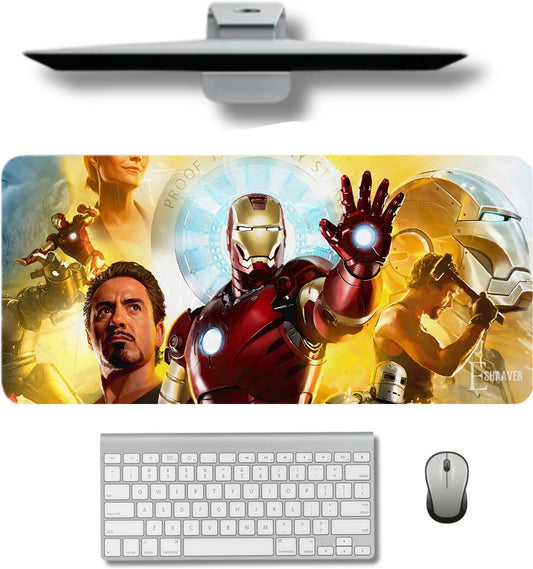 Iron Man Gaming Mouse Pad – Ultra Smooth & Waterproof Non-Slip Base Mousepad | Premium Marvel Desk Mat – Multicolor 32