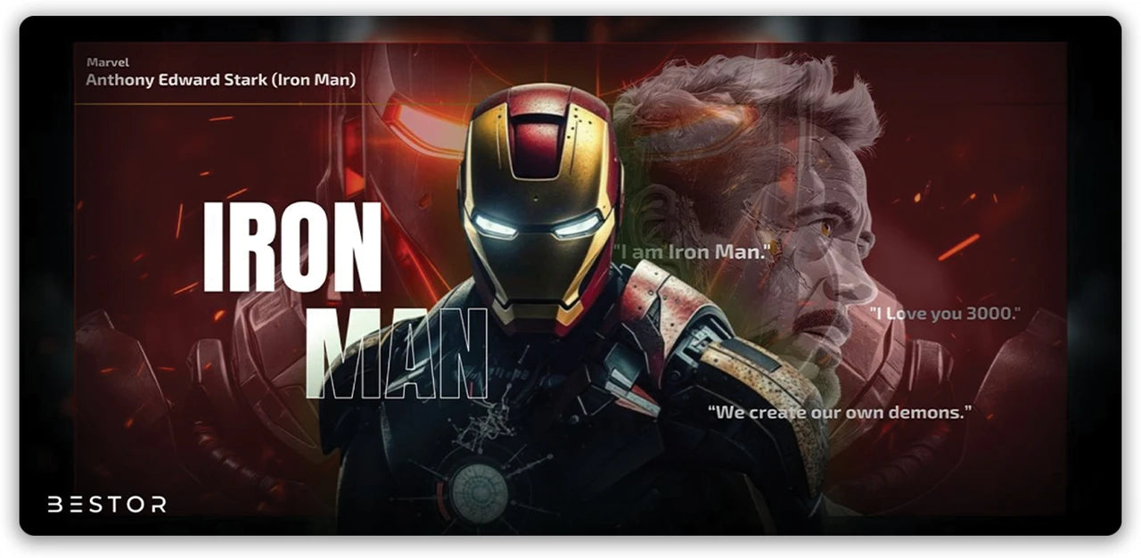 Iron Man Printed Gaming Mouse Pad – Non-Slip Base Premium Marvel Mousepad | Maroon Desk Mat for Gaming, Office & Study