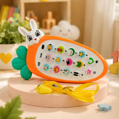 Kids Educational Musical Mobile Phone Toy – Learning Phone with Animal Sounds, Music & Interactive Buttons (Maroon, Green & White)