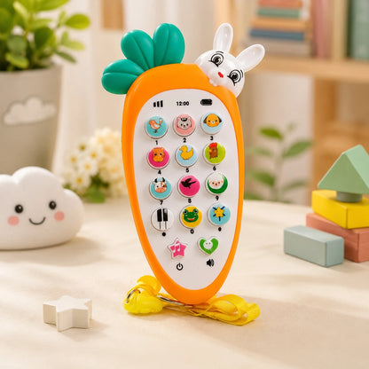 Kids Educational Musical Mobile Phone Toy – Learning Phone with Animal Sounds, Music & Interactive Buttons (Maroon, Green & White)