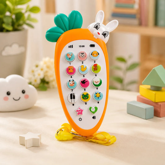 Kids Educational Musical Mobile Phone Toy – Learning Phone with Animal Sounds, Music & Interactive Buttons (Maroon, Green & White)