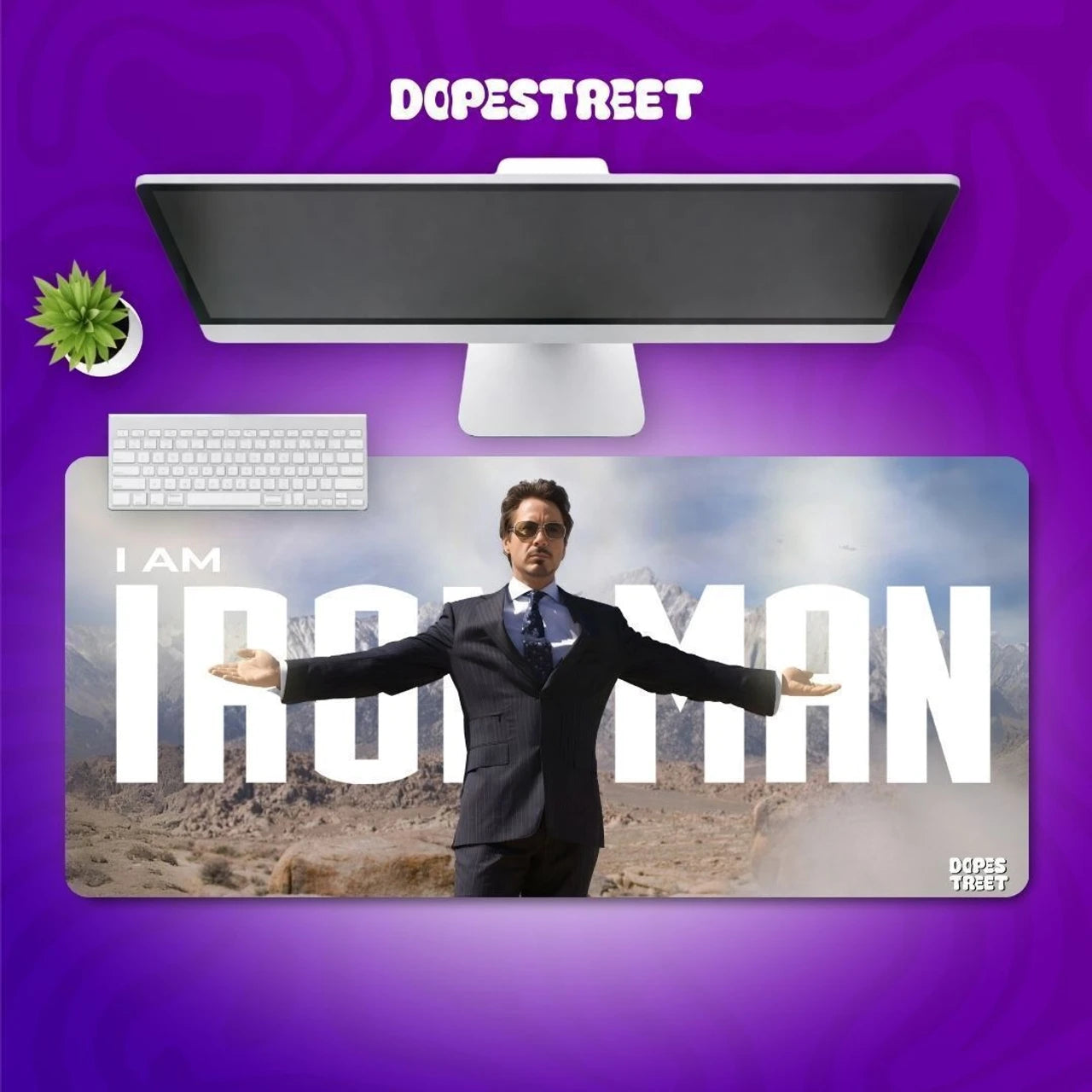 Marvel Iron Man Tony Stark Mouse Pad – Anti-Slip Extended Desk Mat | Non-Slip Base Gaming Mousepad for PC, Laptop & Office