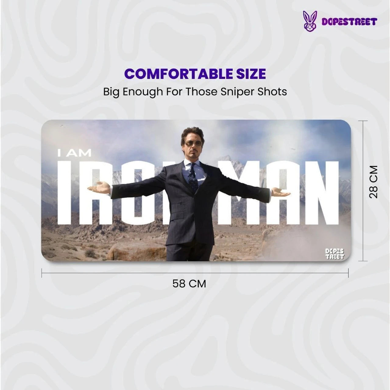 Marvel Iron Man Tony Stark Mouse Pad – Anti-Slip Extended Desk Mat | Non-Slip Base Gaming Mousepad for PC, Laptop & Office