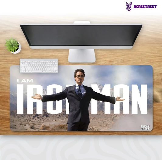 Marvel Iron Man Tony Stark Mouse Pad – Anti-Slip Extended Desk Mat | Non-Slip Base Gaming Mousepad for PC, Laptop & Office