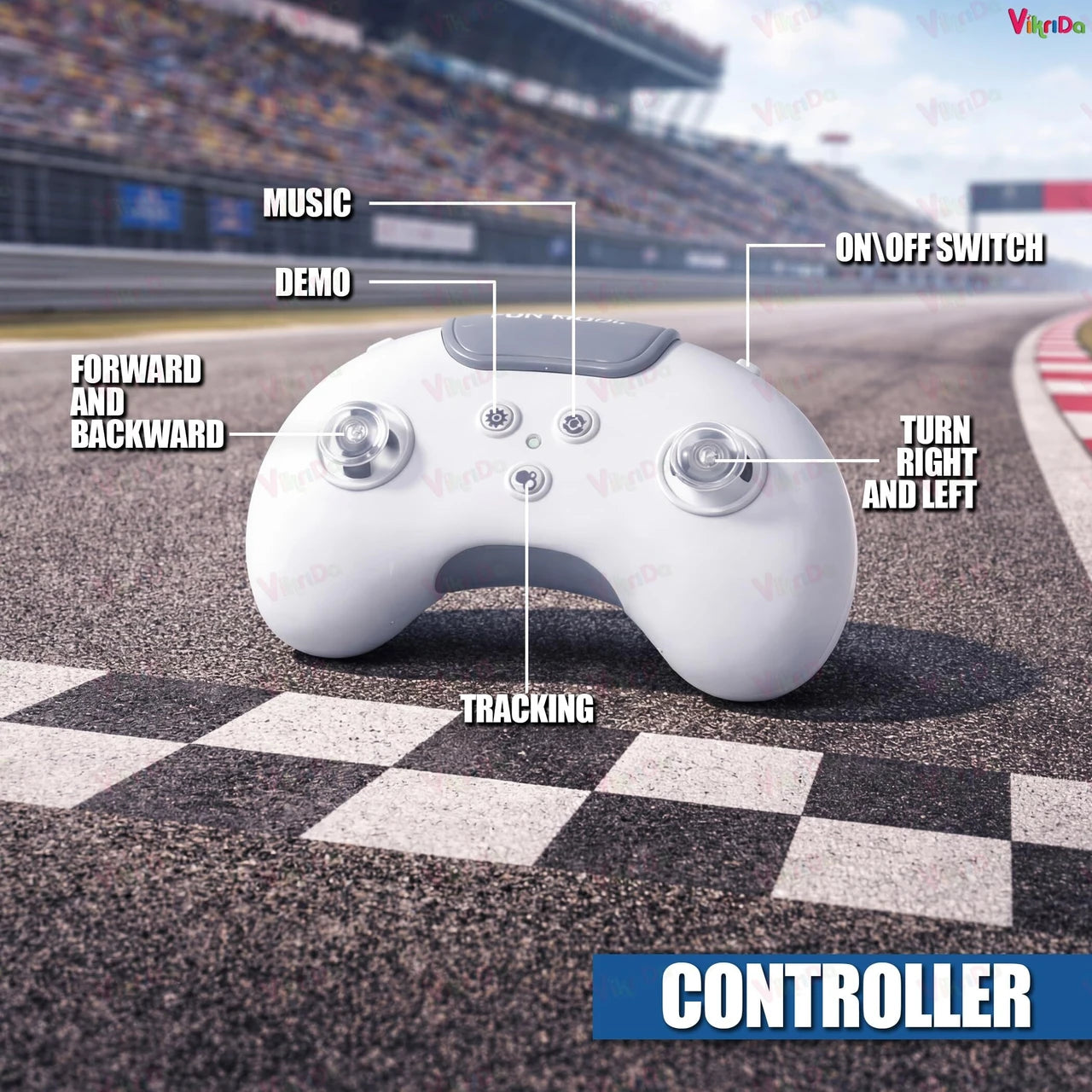 VikriDa Mini Drift RC Car – 2.4GHz Remote Control Stunt Car with LED Lights, Sound & 360° Spin