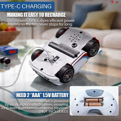 VikriDa Mini Drift RC Car – 2.4GHz Remote Control Stunt Car with LED Lights, Sound & 360° Spin