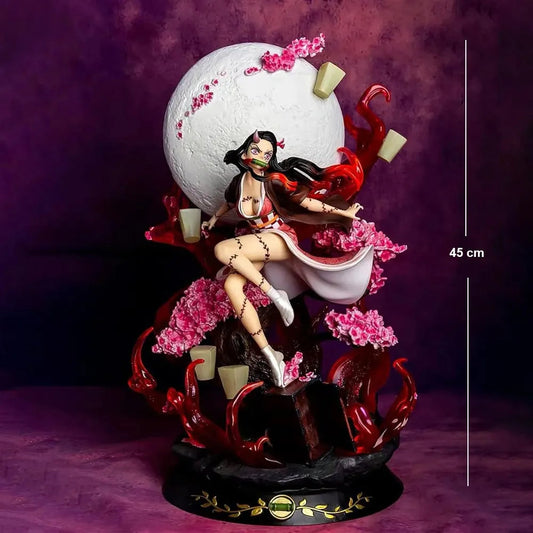 Nezuko Moonlight Blossom Premium Anime Figure – 45cm Collectible Display Statue