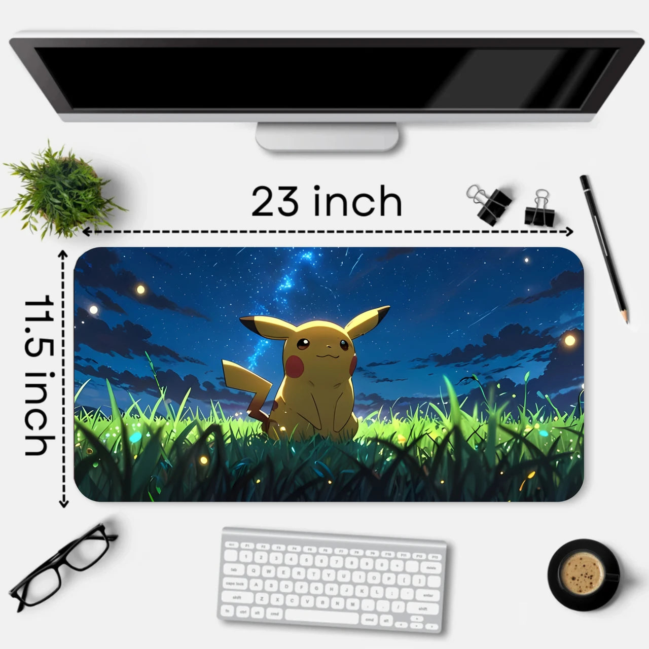 AuraEliteWear Pokémon Mouse Pad – Multicolor Non-Slip Base Gaming Mousepad | Anime Desk Mat for Gaming, Office & Study