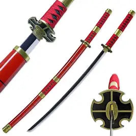 One Piece Zoro Red Wooden Katana – 104cm Anime Cosplay Sword