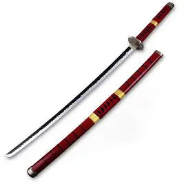 One Piece Zoro Red Wooden Katana – 104cm Anime Cosplay Sword