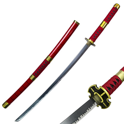 One Piece Zoro Red Wooden Katana – 104cm Anime Cosplay Sword