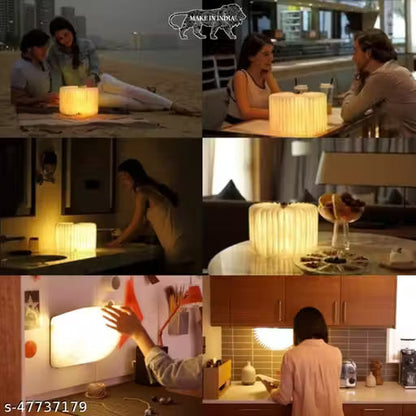 Rechargeable LED Book Lamp – Foldable Wooden Night Light for Reading (Walnut Finish)