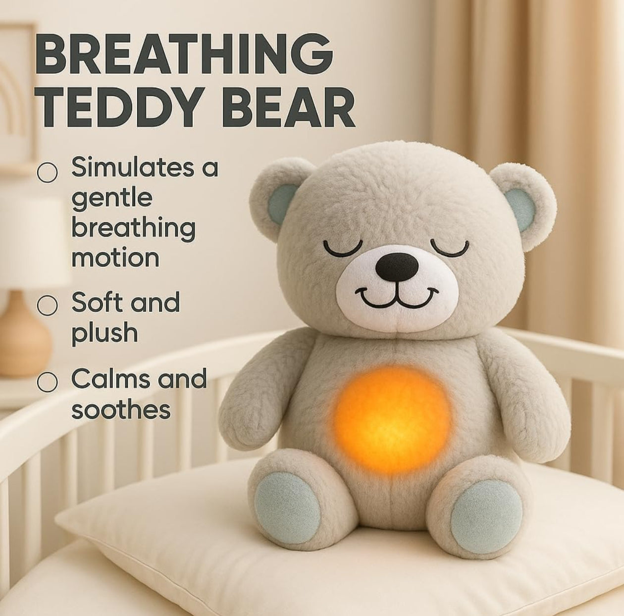 Magic Glow Teddy Bear with Light & Music – Soft Plush Toy for Kids