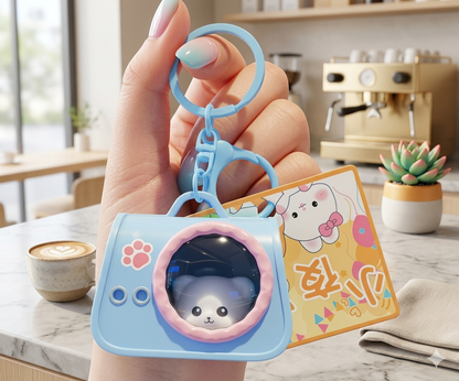 Glow-Buddy: Mini Cat Carrier LED Keychain pack of 3