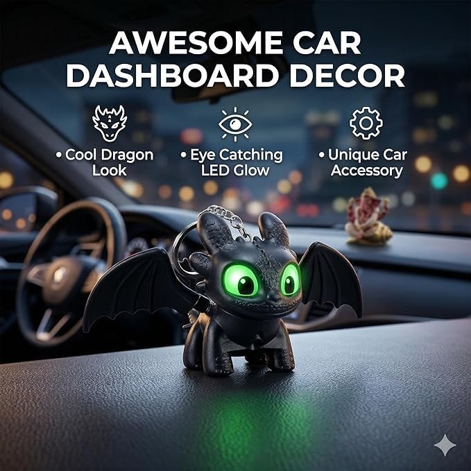Night Fury Mini Dragon Keychain (Limited Edition) ✨ | Glowing Wings Action Toy