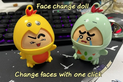 Crayon Shinchan Duck Face Changing Keychain Set – Pack of 3 Cute Anime Keychains