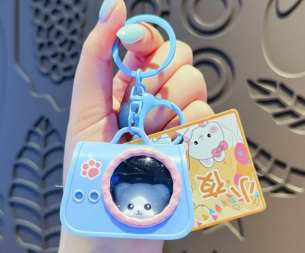 Glow-Buddy: Mini Cat Carrier LED Keychain pack of 3