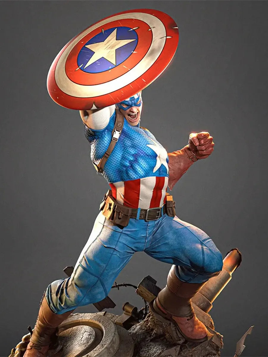 Captain America Premium Resin Statue 1/6 Scale – 3D Printed Collector Display Figure