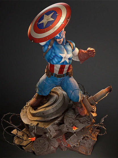 Captain America Premium Resin Statue 1/6 Scale – 3D Printed Collector Display Figure