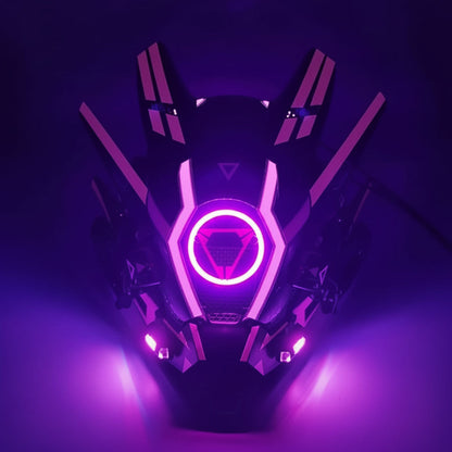 Cyberpunk Predator Helmet – LED Light-Up Halloween Cosplay Mask (Limited Edition)