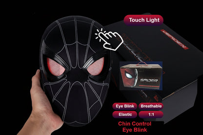 Spider-Man Black Raimi 1:1 Cosplay Mask – Light-Up Eyes with Chin Control Limited Edition