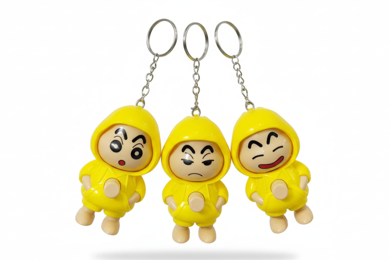 Crayon Shinchan Face Changing Keychain Set – Pack of 3 Cute Anime Keychains