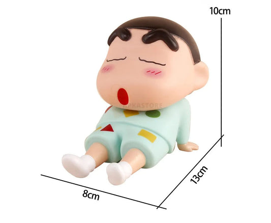 Lazy Shinchan Phone Stand Sitting Figure 10cm – Cute Anime Desk Accessory