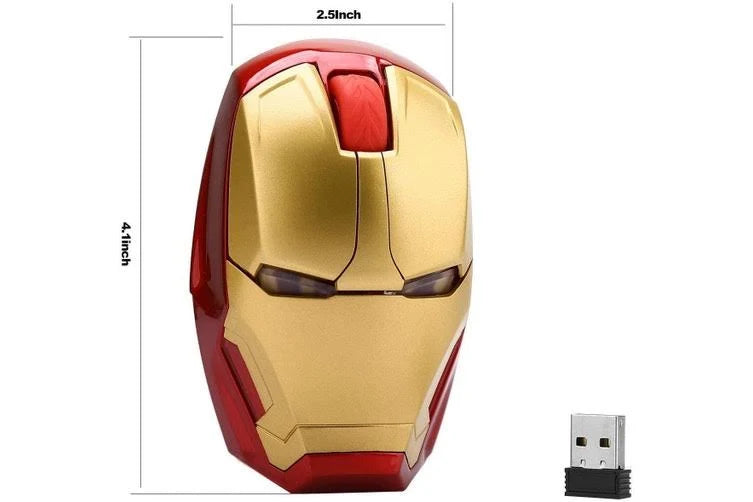 Iron Man Ergonomic Wireless Mouse – 2.4G Portable Gaming & Office Mouse | AnimeLegacy