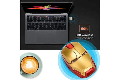 Iron Man Ergonomic Wireless Mouse – 2.4G Portable Gaming & Office Mouse | AnimeLegacy