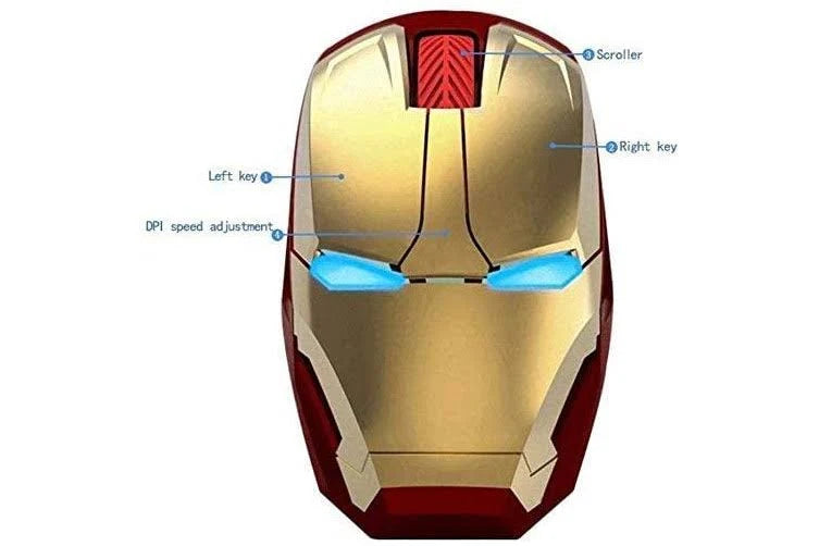 Iron Man Ergonomic Wireless Mouse – 2.4G Portable Gaming & Office Mouse | AnimeLegacy
