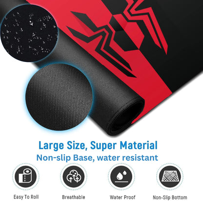 Aniithing Spider-Man Gaming Mouse Pad XXL – 23 × 11 Inch Extended Desk Mat for PC & Keyboard | Non-Slip Base Red & Black
