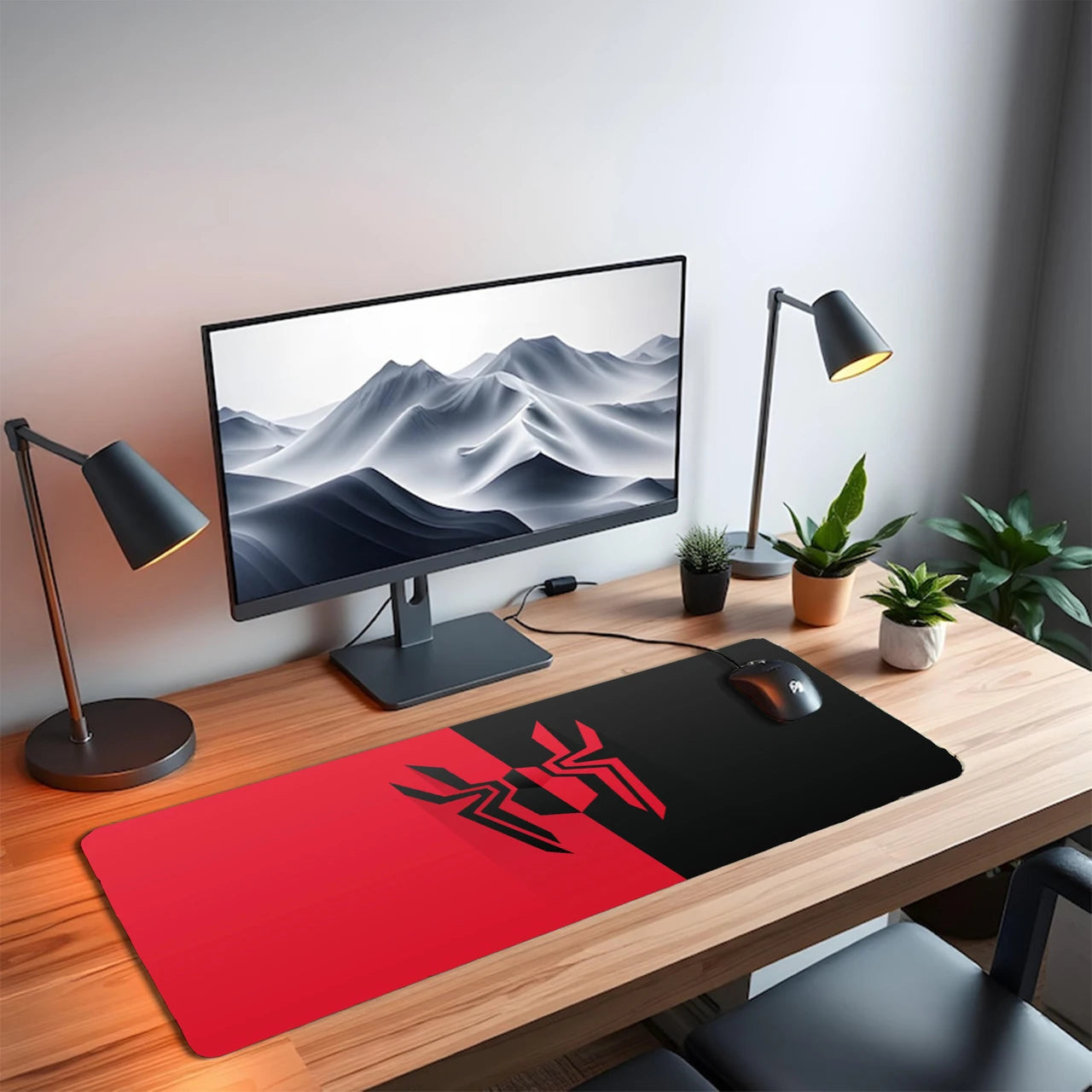 Aniithing Spider-Man Gaming Mouse Pad XXL – 23 × 11 Inch Extended Desk Mat for PC & Keyboard | Non-Slip Base Red & Black