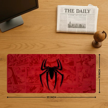 Spider Theme Gaming Mouse Pad XXL – 58 × 28cm Extended Desk Mat with Anti-Slip Rubber Base, Waterproof Smooth Surface