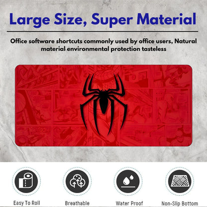Spider Theme Gaming Mouse Pad XXL – 58 × 28cm Extended Desk Mat with Anti-Slip Rubber Base, Waterproof Smooth Surface