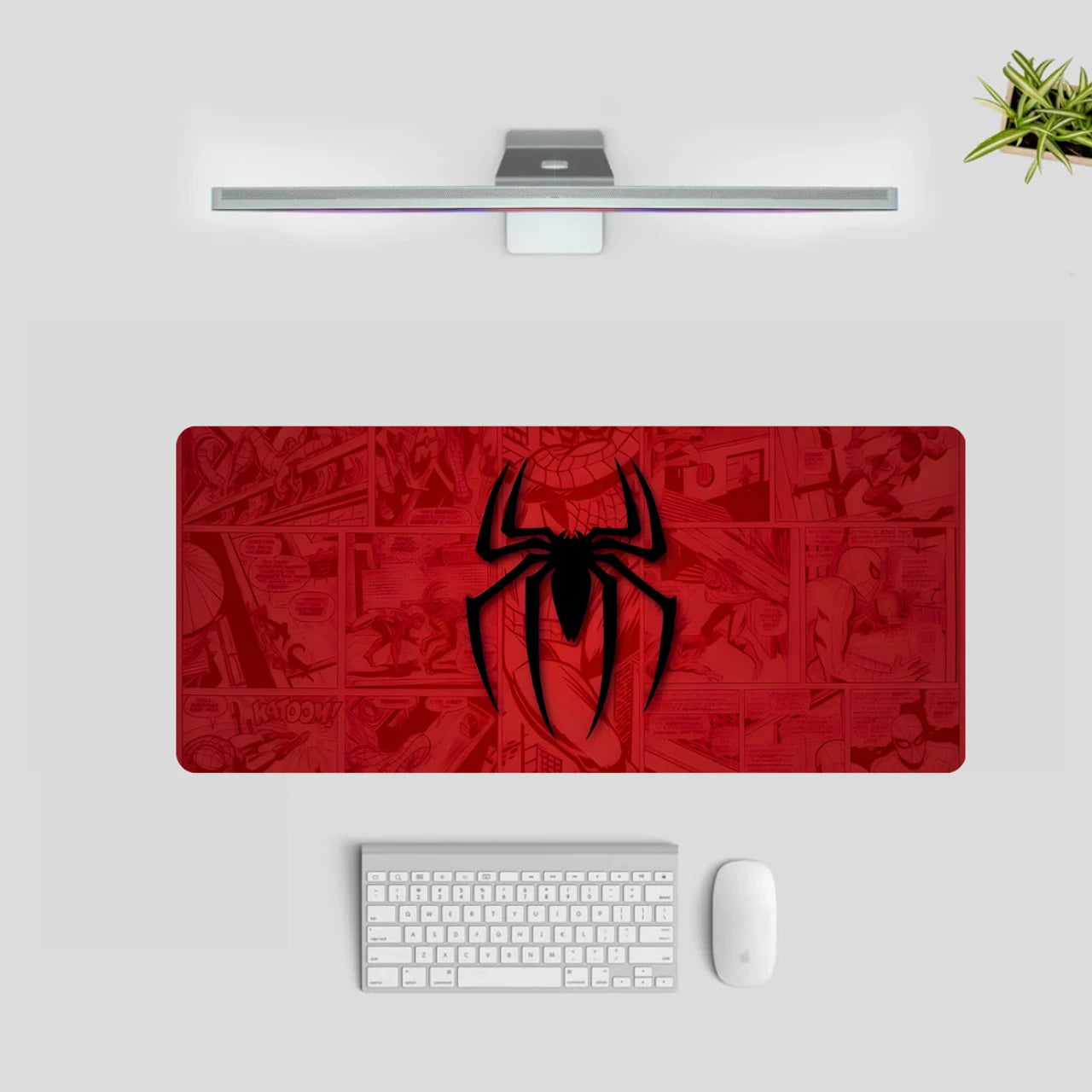 Spider Theme Gaming Mouse Pad XXL – 58 × 28cm Extended Desk Mat with Anti-Slip Rubber Base, Waterproof Smooth Surface