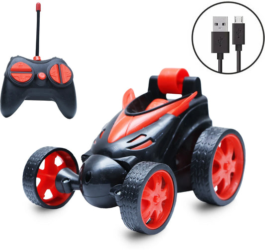 Wonder Stunt Flip & Rotating RC Car – 360° Rolling and Flexible Turning Toy for Kids (Red)