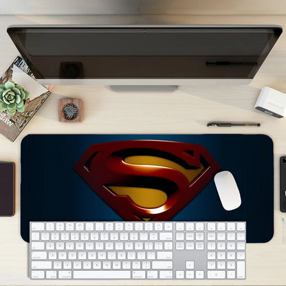 Aniithing Superman Gaming Mouse Pad XXL – 23 × 11 Inch Extended Desk Mat for PC & Keyboard | Non-Slip Base Red & Blue