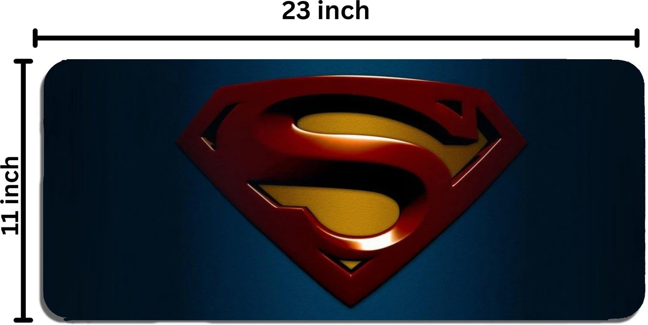 Aniithing Superman Gaming Mouse Pad XXL – 23 × 11 Inch Extended Desk Mat for PC & Keyboard | Non-Slip Base Red & Blue