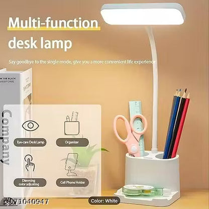 LED Desk Lamp with Flexible Neck & Pen Holder – Rechargeable Study Table Light