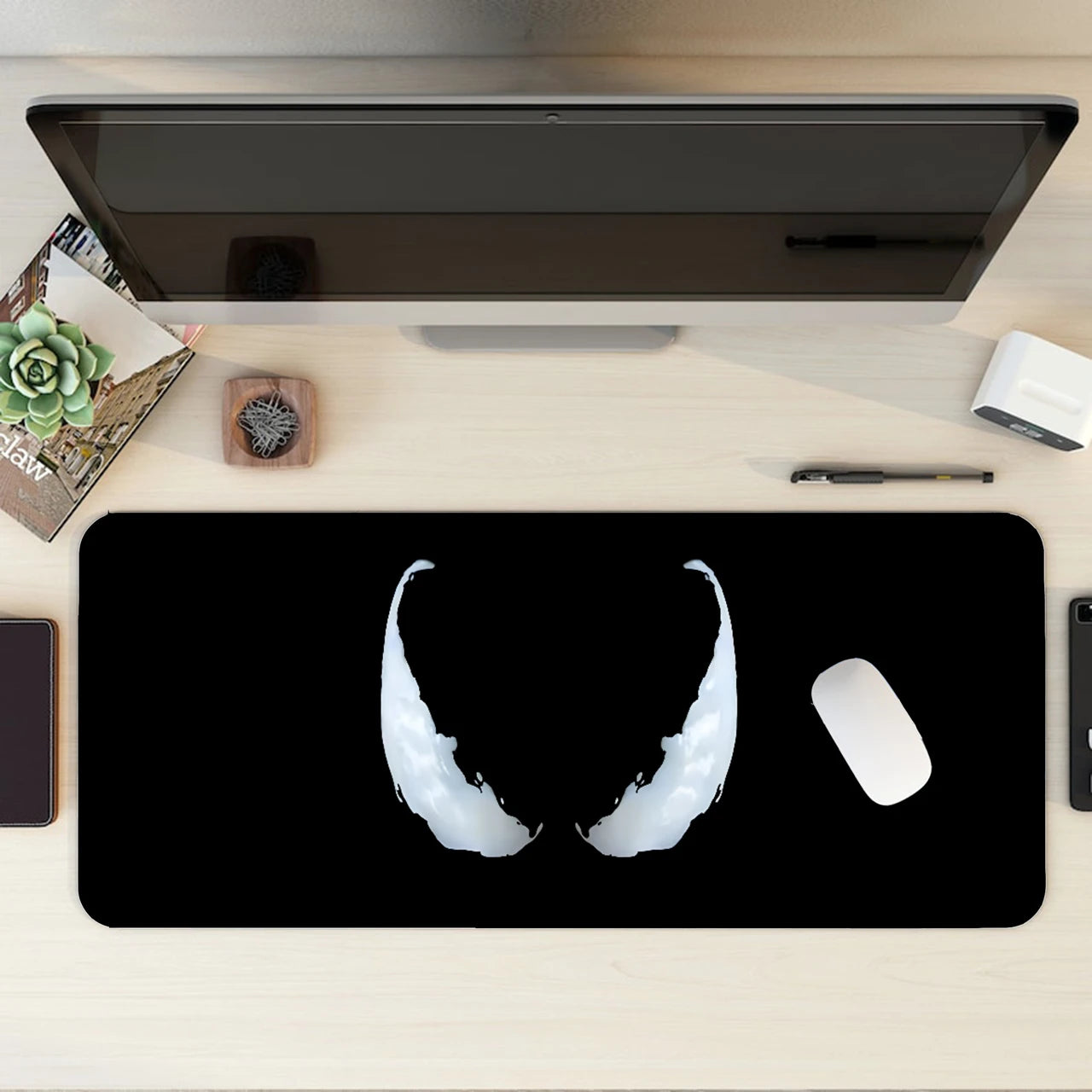 Venom Gaming Mouse Pad XXL – 23 × 11 Inch Extended Desk Mat for PC & Keyboard | Non-Slip Base Black