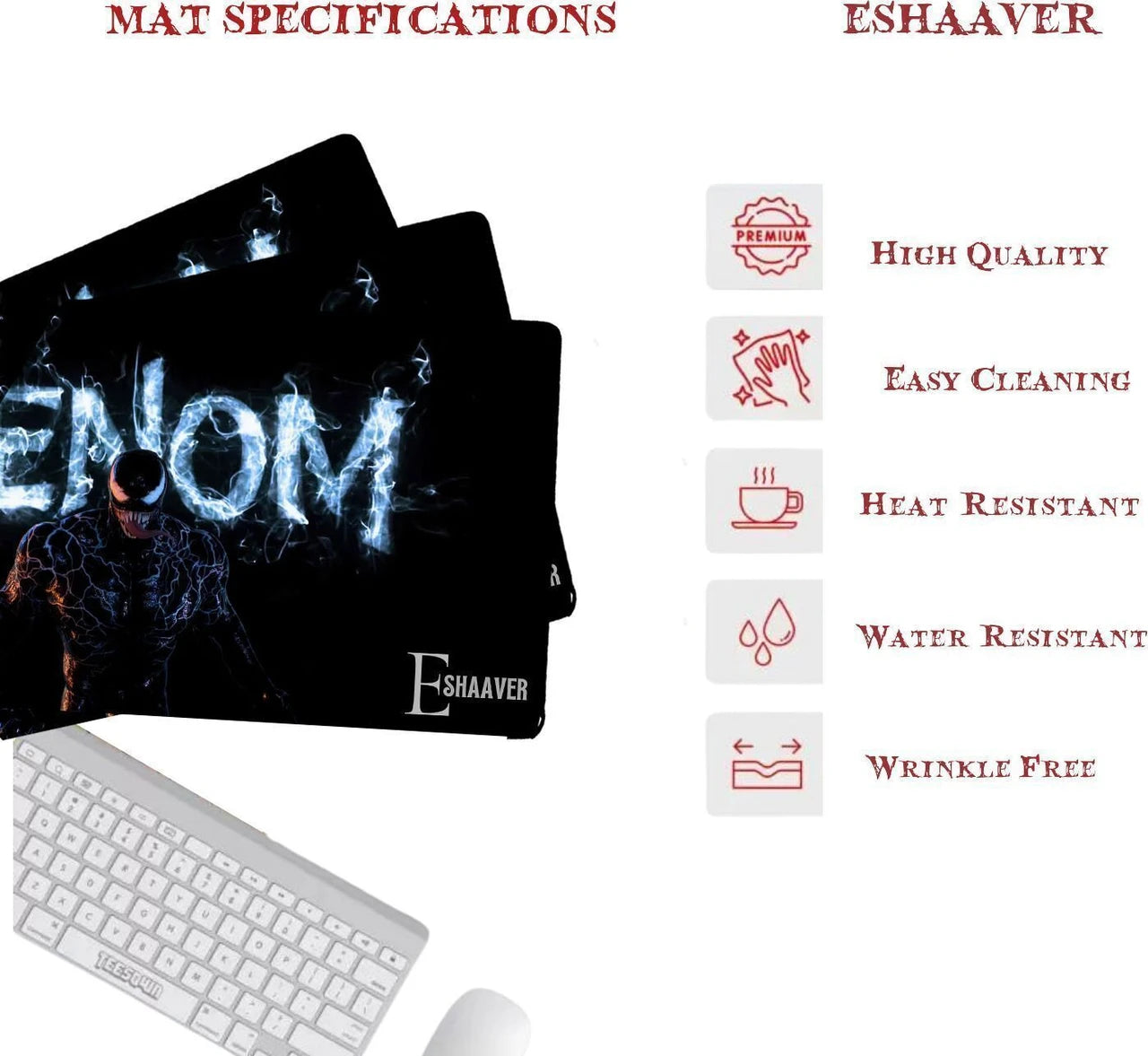 VENOM035 Non-Slip Mouse Pad – Premium Venom Gaming Mousepad | Multicolor Desk Mat for Gaming, Office & Study